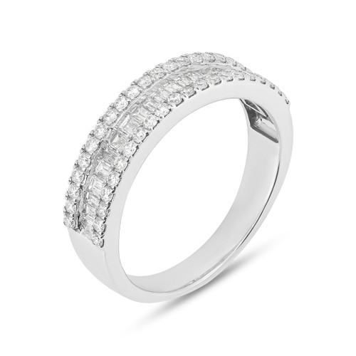 18ct White Gold 1.15ct Baguette & Brilliant Cut Diamond Eternity Ring