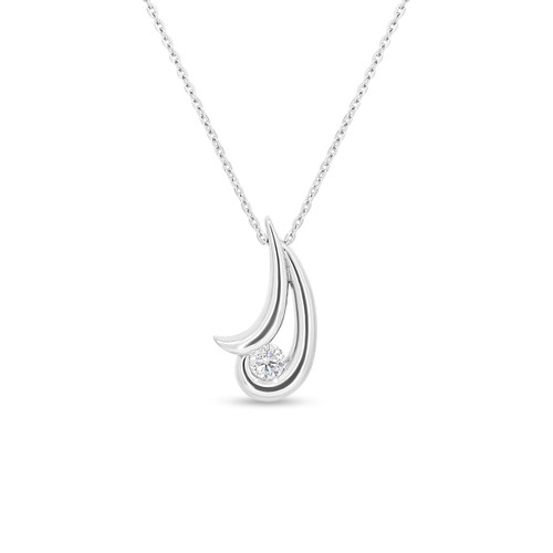 18ct White Gold 0.31ct Diamond Teardrop Necklace