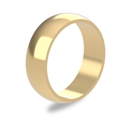 9ct Yellow Gold 6mm D Shape Wedding Band - (Duplicate Imported from BigCommerce) Light Weight Portrait