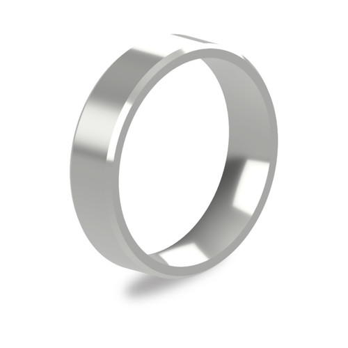 Platinum 5mm Bevelled Edge Wedding Band Light Weight Portrait