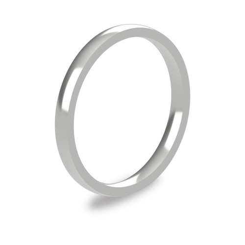 Platinum 2mm Cushion Wedding Band Light Weight Portrait