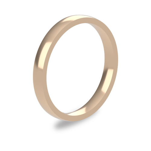 9ct Rose Gold 2.5mm Cushion Wedding Band Light Weight Portrait