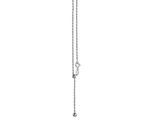 Sterling Silver Diamond Cut Rope Slider Necklace 20"