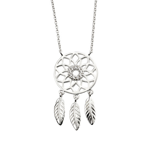 Dream Catcher Silver Necklace