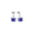 Sterling Silver Zirconia Blue Square Drop Earrings