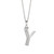 Sterling Silver Art Deco Cubic Zirconia Initial Necklace