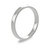 9ct White Gold 3mm Rounded Flat Wedding Band Classic Weight Portrait