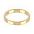 9ct Yellow Gold 3mm Rounded Flat Wedding Band Light Weight Landscape