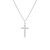 9ct White Gold Claw Set Cubic Zirconia Cross Necklace