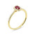 18ct Yellow Gold Oval 0.23ct Ruby and 0.23ct Brilliant Cut Diamond Halo Ring
