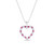 9ct White Gold 0.20ct Diamond and Ruby Heart Necklace Pendant