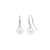 9ct White Gold 8mm Round River Cultured Pearl Drop Earrings