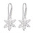 Sterling Silver Cubic Zirconia Flower Drop Earring