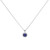 Sterling Silver Sapphire Blue Zirconia Halo Necklace