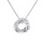 Sterling Silver Linked Triple Ring Pendant Necklace