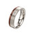 Fred Bennett Stainless Steel Band Ring With IP Brown Stripe