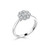 Platinum 0.42ct Baguette and Brilliant Cut Diamond Floral Inspired Ring