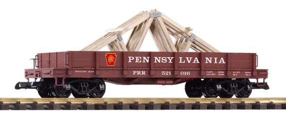 PIKO 38754 Pennsylvania Railroad (PRR) Low-Side Gondola with Roof Trusses (G-Scale)