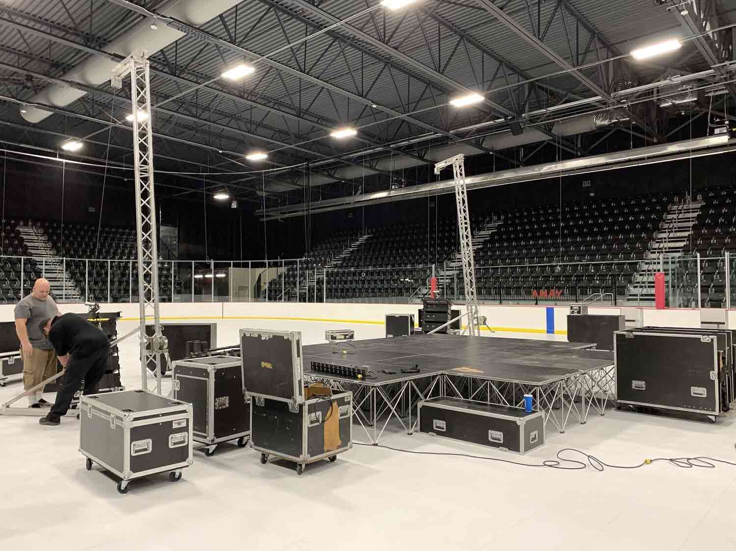 Convert an ice rink into a stage with EverBlock Flooring