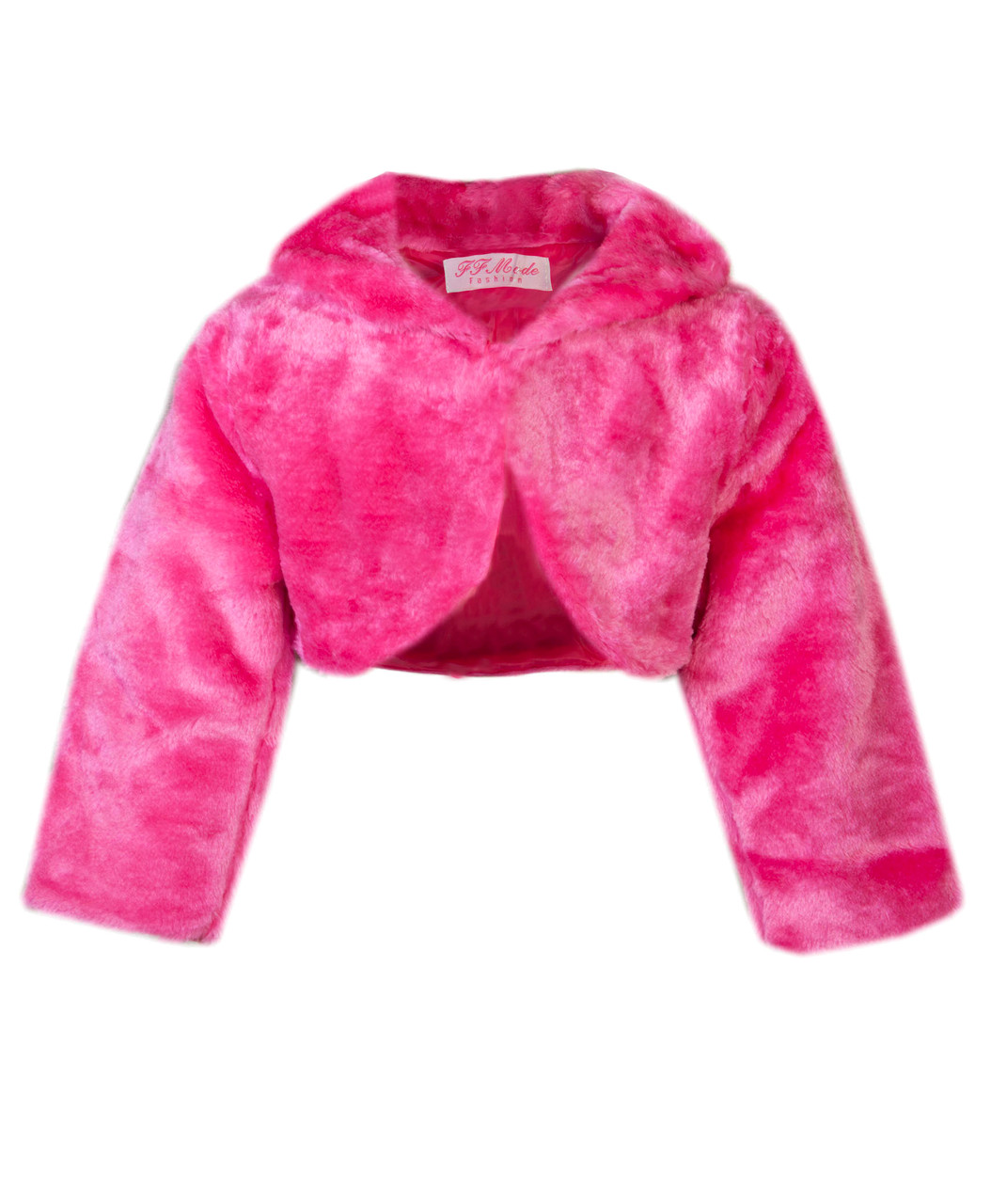 Chaqueta niña de pelo sintético en crema, blanco, cereza y rosa bebé - LOTMART