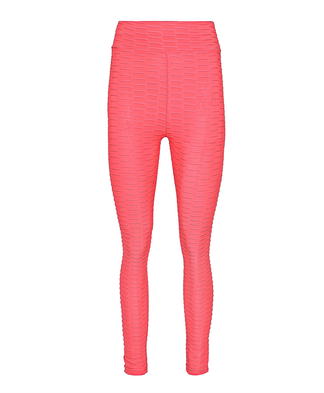 Legging de compression taille haute pour femme en bleu rouge et rose fluo