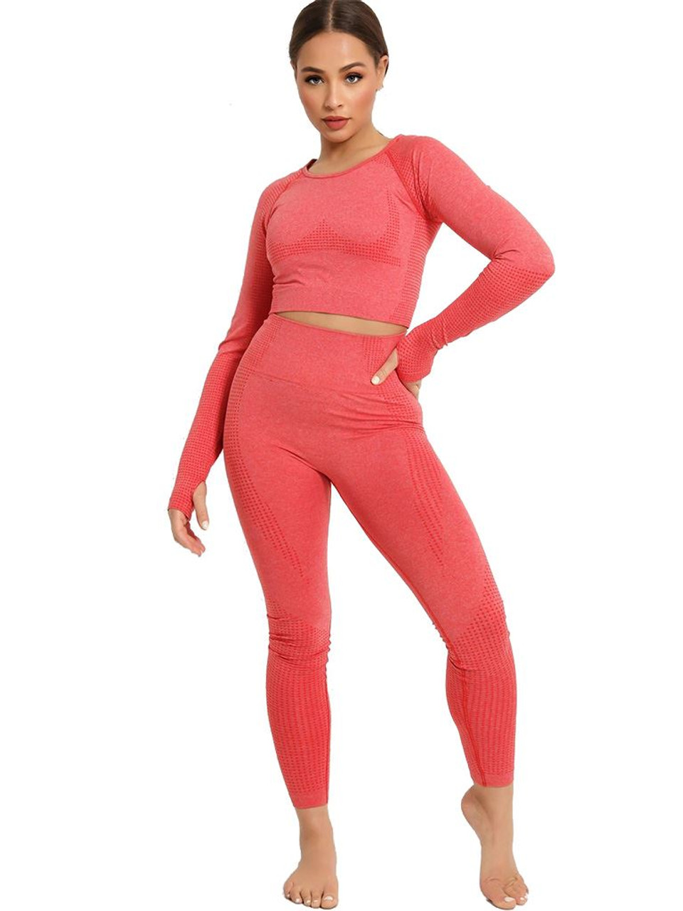 Ladies Sports Set Activewear in Red, Charcoal and Blue