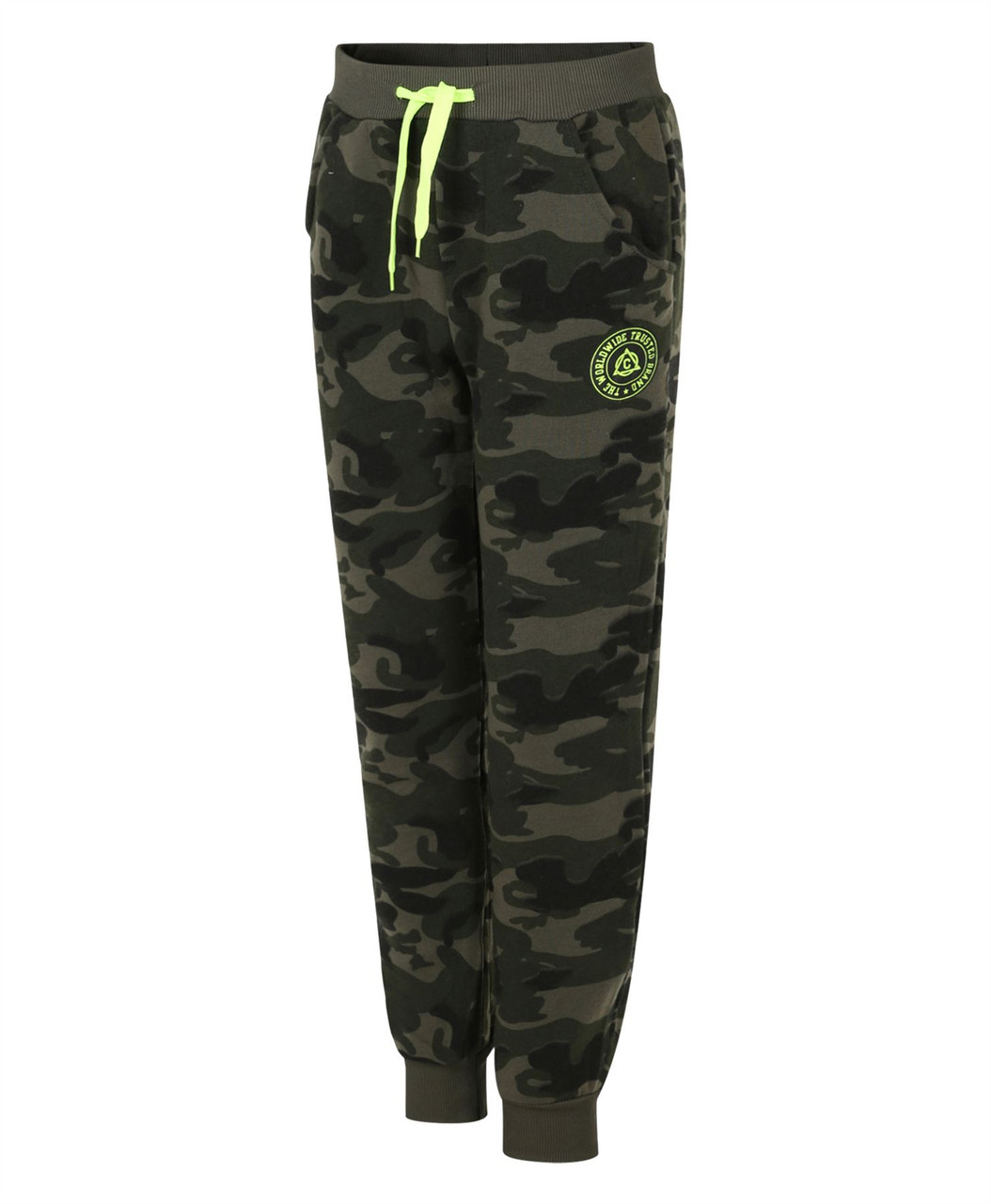 Kids Camo Bottoms Sweatpants Logo Contrast Tracksuit