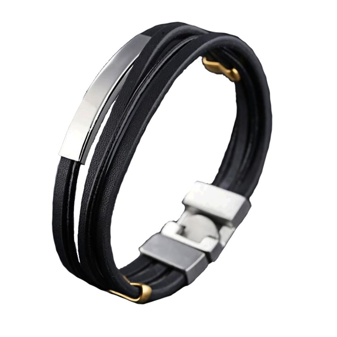 Brown  Black Leather Bracelet  In stock  Lucleon