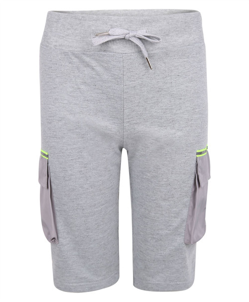 Pantalon short à poche fluo Kids Sport en noir, gris chiné et bleu marine