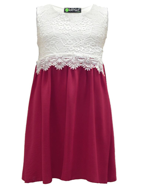 Girls Lace Top Dress with A Line Skirt in Various Colours