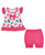 Baby Girls Dress Top and Shorts Set in Red, Cerise, Baby Pink and Mint