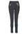 Women Faux Leather Inserts Leggings in Black and Charcoal