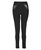 Women Faux Leather Inserts Leggings in Black and Charcoal