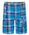 Boys Tartan Print Shorts in Turquoise