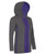 Ladies Hooded Top Jacket in Black and Blue