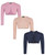Girls Long Sleeves Bolero Shrug Bundle (Pack of 3) in Pink Gold Navy, Pink Gold Beige, Pink Navy Beige