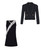 Girls Lace Frill Detail Dress Bundle with Zip Pocket Blazer in Black, Black-White or White-Black