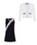 Girls Lace Frill Detail Dress Bundle with Zip Pocket Blazer in Black, Black-White or White-Black