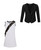 Girls Lace Frill Detail Dress Bundle with Open Front Blazer in Black, Black-White or White-Black