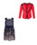 Girls Floral Dress Lace Top Bundle with Open Front Jacket in Navy-Black, Navy-Red, Navy-White or Coral-Black