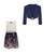 Girls Floral Dress Lace Top Bundle with Lace Sleeve Bolero in Peach-White, White-Navy, White-Red or White