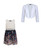 Girls Floral Dress Lace Top Bundle with Lace Sleeve Bolero in Peach-White, White-Navy, White-Red or White