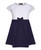 Girls Short Sleeve Lace Top Dress in Navy and Black