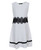 Girls Lace Waist Skater Dress in White-Black & Camel