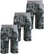 Boys Jersey Camouflage Print  Shorts (Pack of 3) in Grey