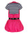 Girls Dress & Waistcoat Set in Cerise