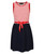 Girls Sleeveless Dress Stripe Contrast Textured in Red, Pink and Navy