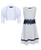 Girls Lace Waist Dress and Shrug Bundle in White