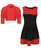 Girls Bow Dress and Cropped Shrug Bundle in Black and Red