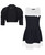 Girls Bow Dress and Cropped Shrug Bundle in Black-White and Black
